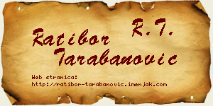 Ratibor Tarabanović vizit kartica
